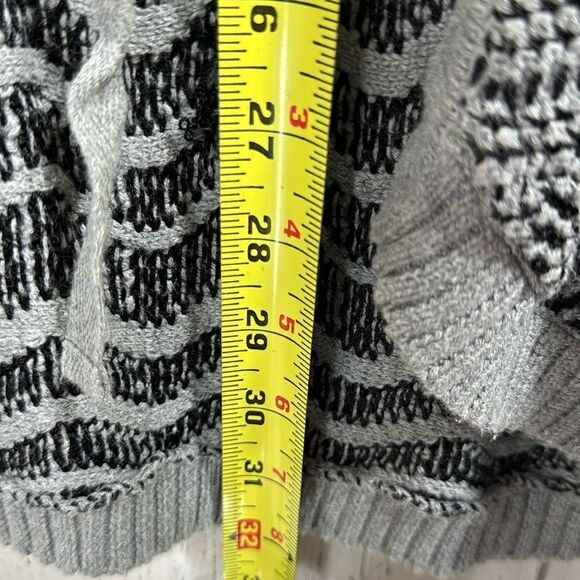 DKNY Jeans Gray Chevron Knit Belted Cardigan Cozy Minimalist Soft Grunge - Picture 13 of 13
